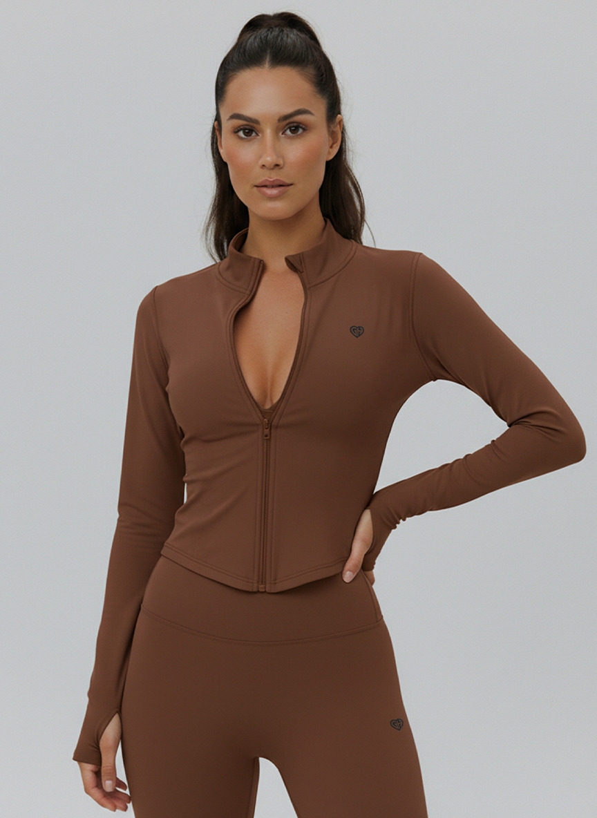 Long Sleeve Flex Flow Mocha - Gymhero