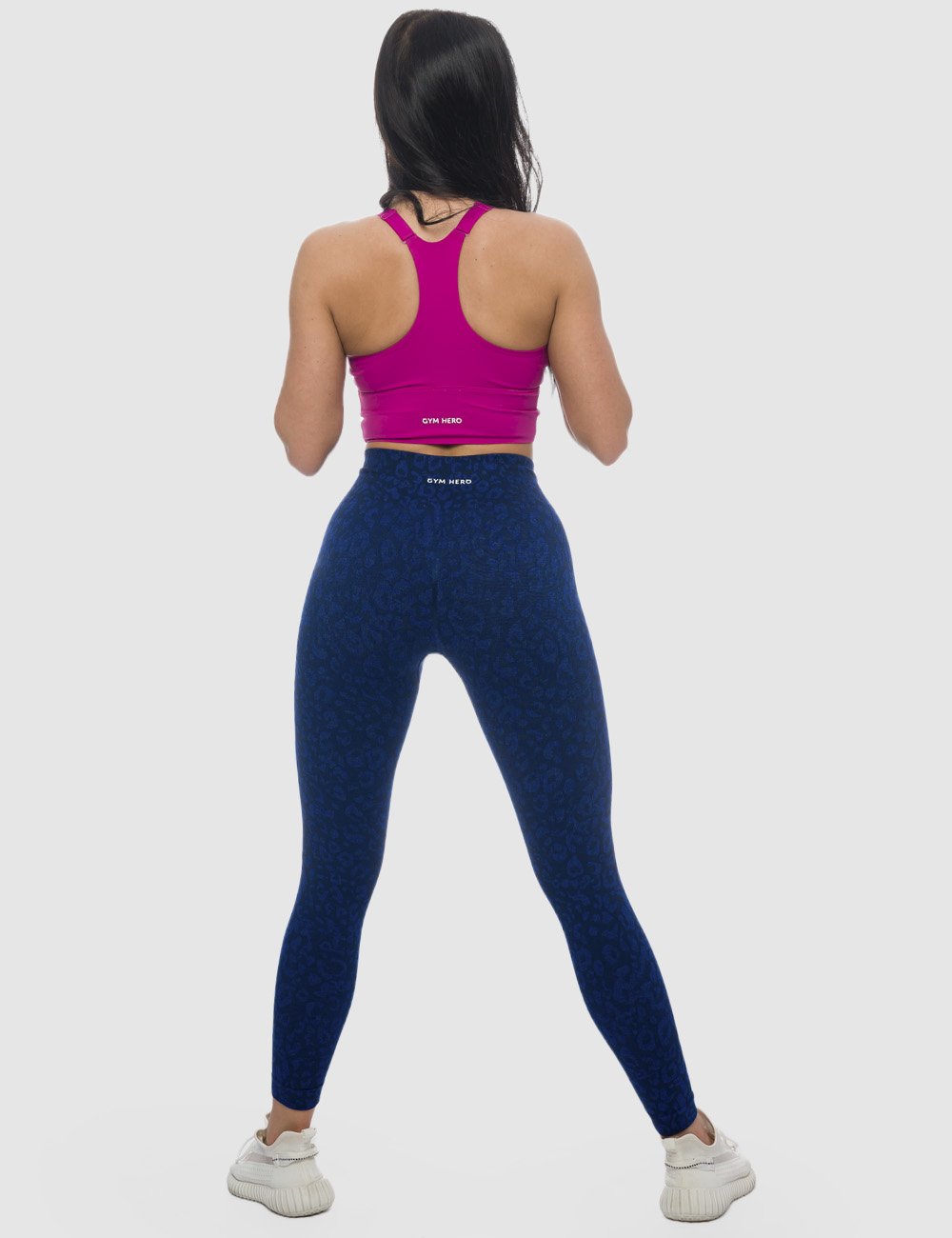 Legginsy Bezszwowe Leopard Granatowe - Gymhero
