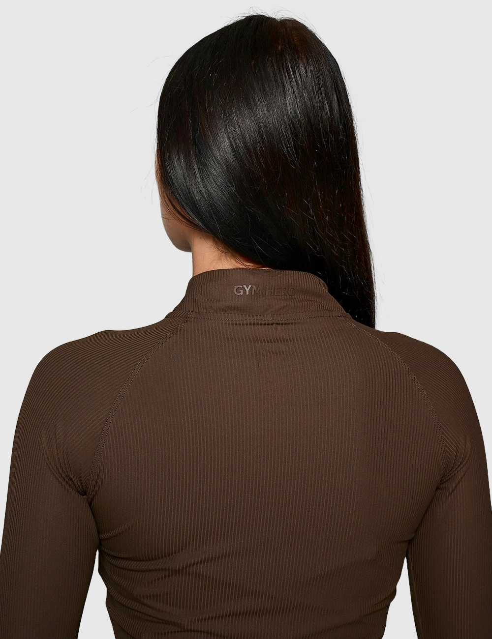 Longsleeve Sportowy Spunky Fit brązowy - Gymhero