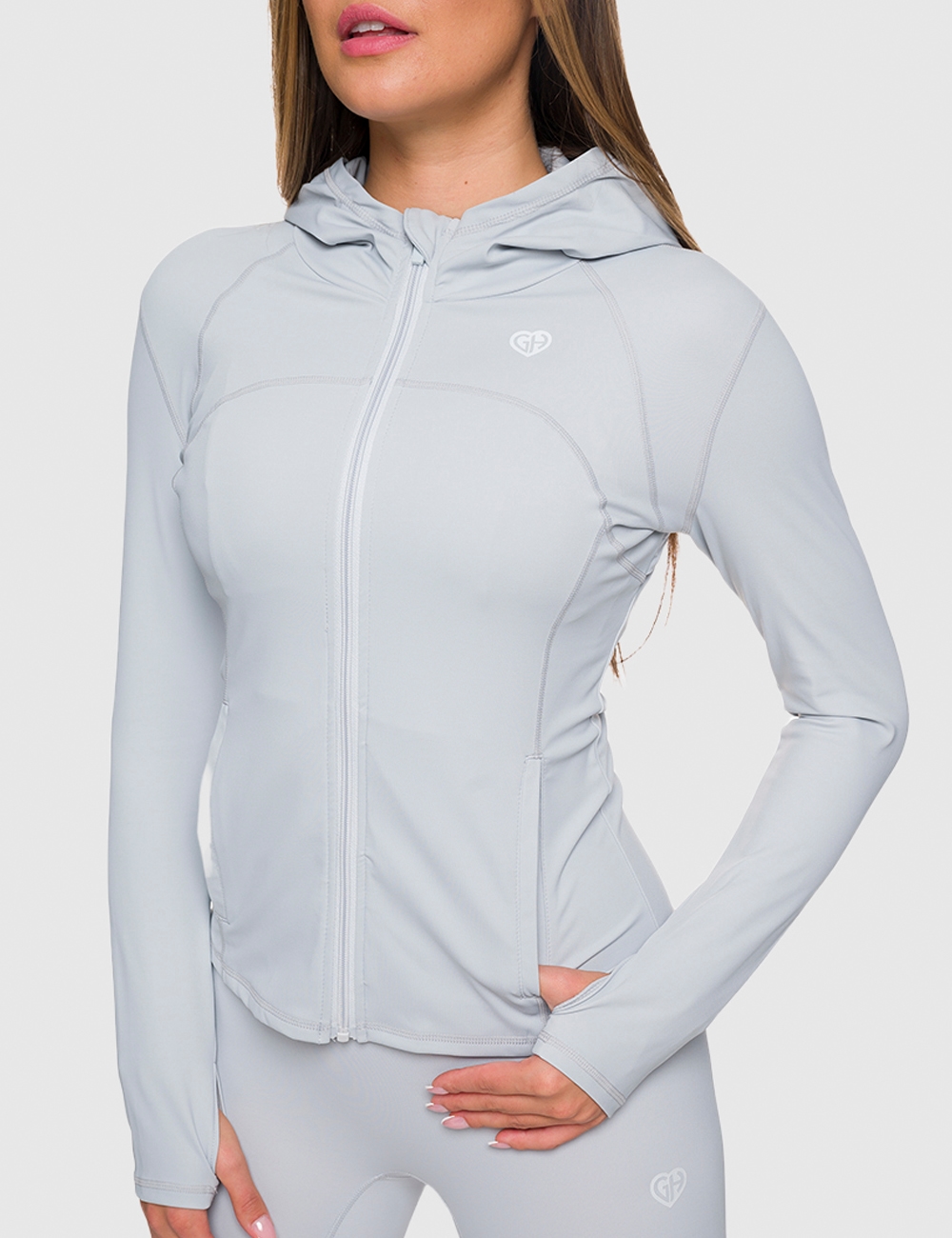 Bluza z suwakiem GHxQCZAJ Szara - Gymhero