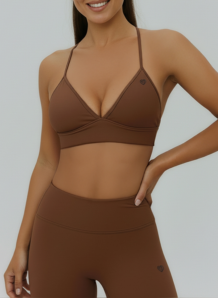Stanik Sportowy Flex Flow Mocha - Gymhero