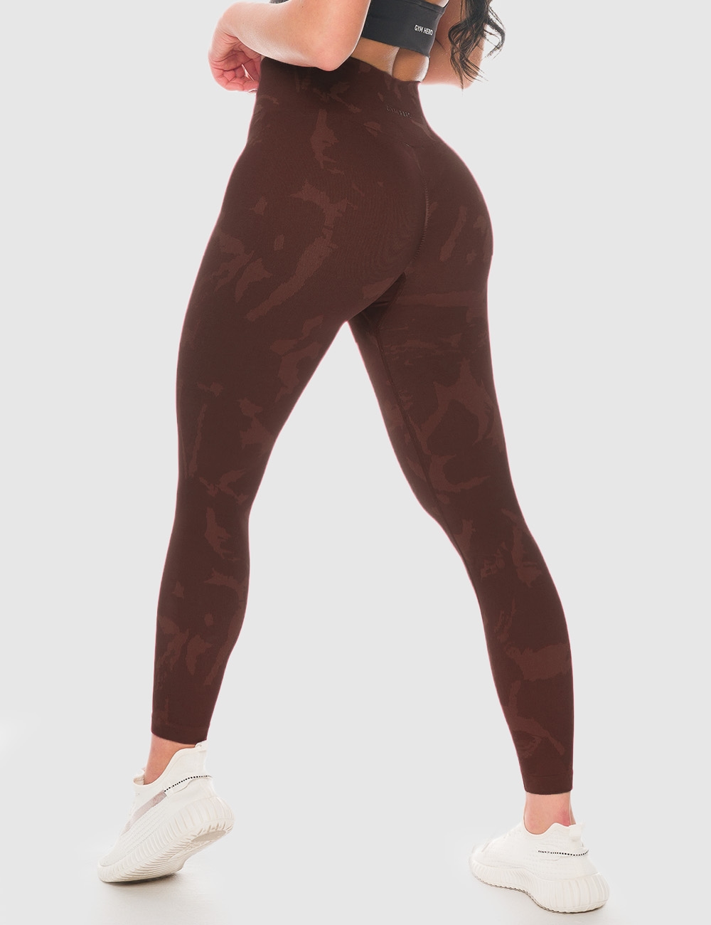 Legginsy sportowe Dots 2.0 brązowe - Gymhero