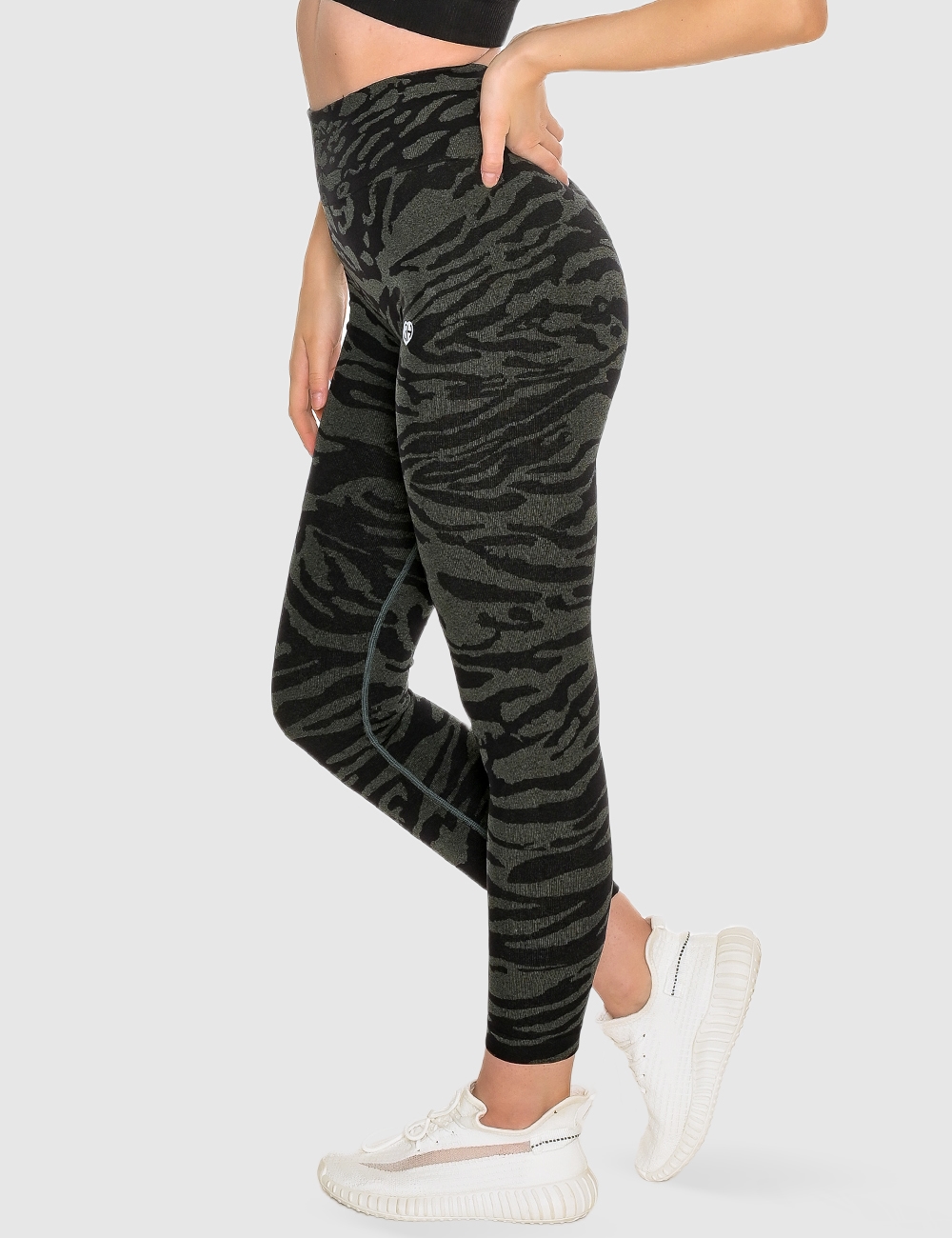 Legginsy Bezszwowe Zebra Czarne - Gymhero