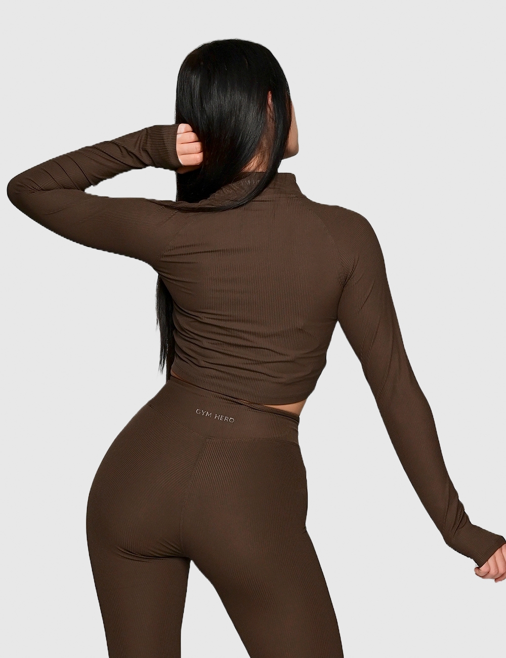 Legginsy Sportowe Spunky Fit brązowe  - Gymhero