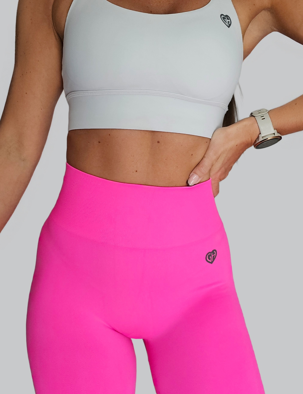Legginsy Bezszwowe Scrunch Pro Neon Pink - Gymhero
