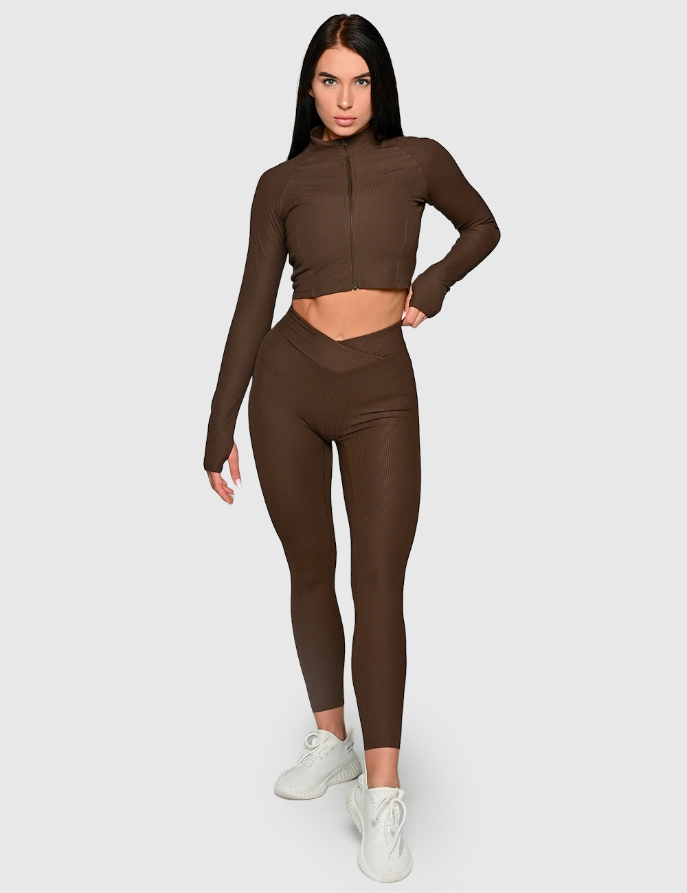 Legginsy Sportowe Spunky Fit brązowe  - Gymhero