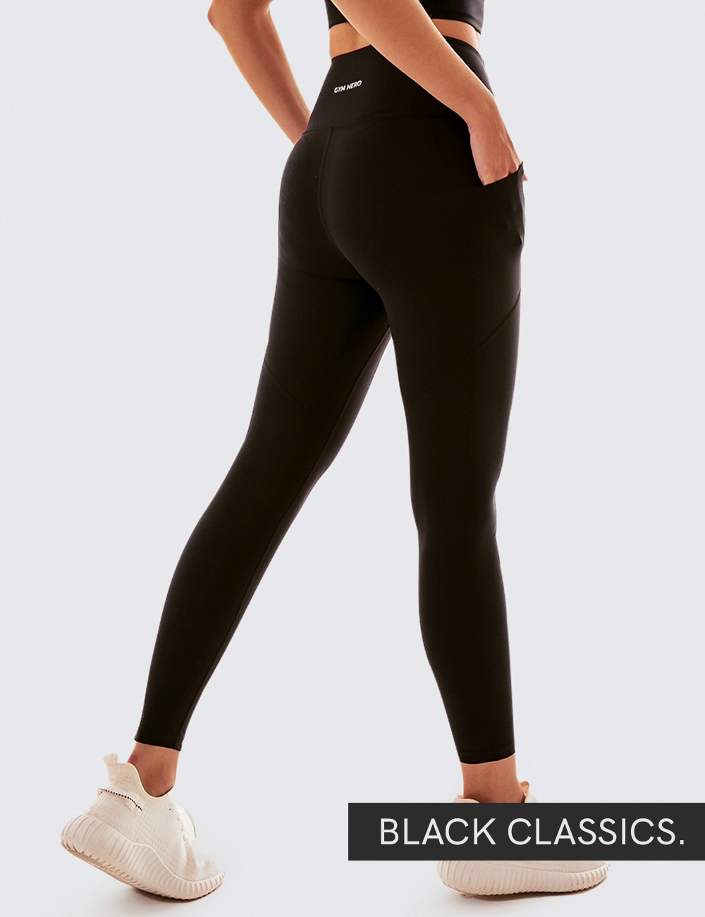 Legginsy Sportowe Runner Support Czarne - Gymhero