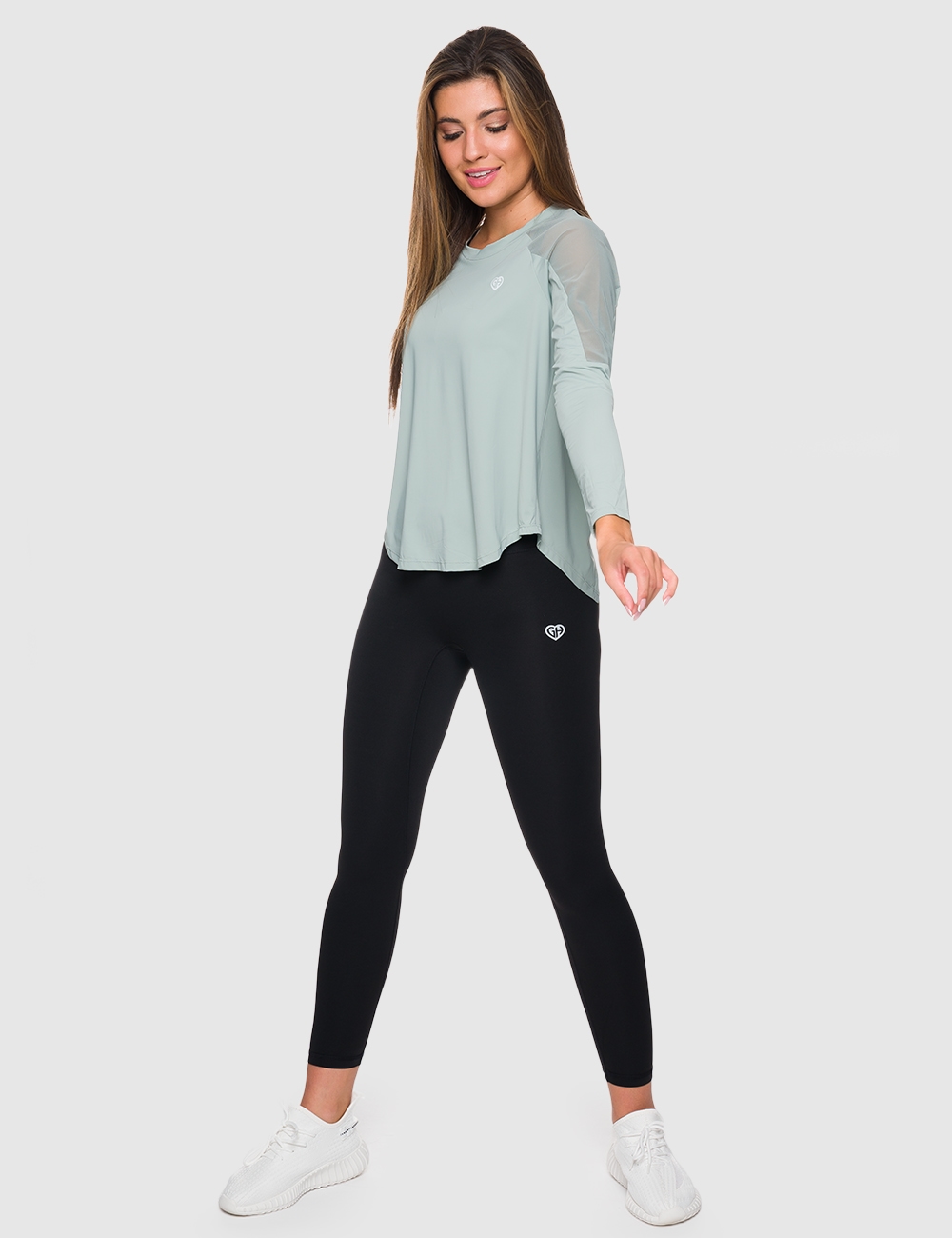 Longsleeve Open Back GHxQCZAJ Zielony - Gymhero