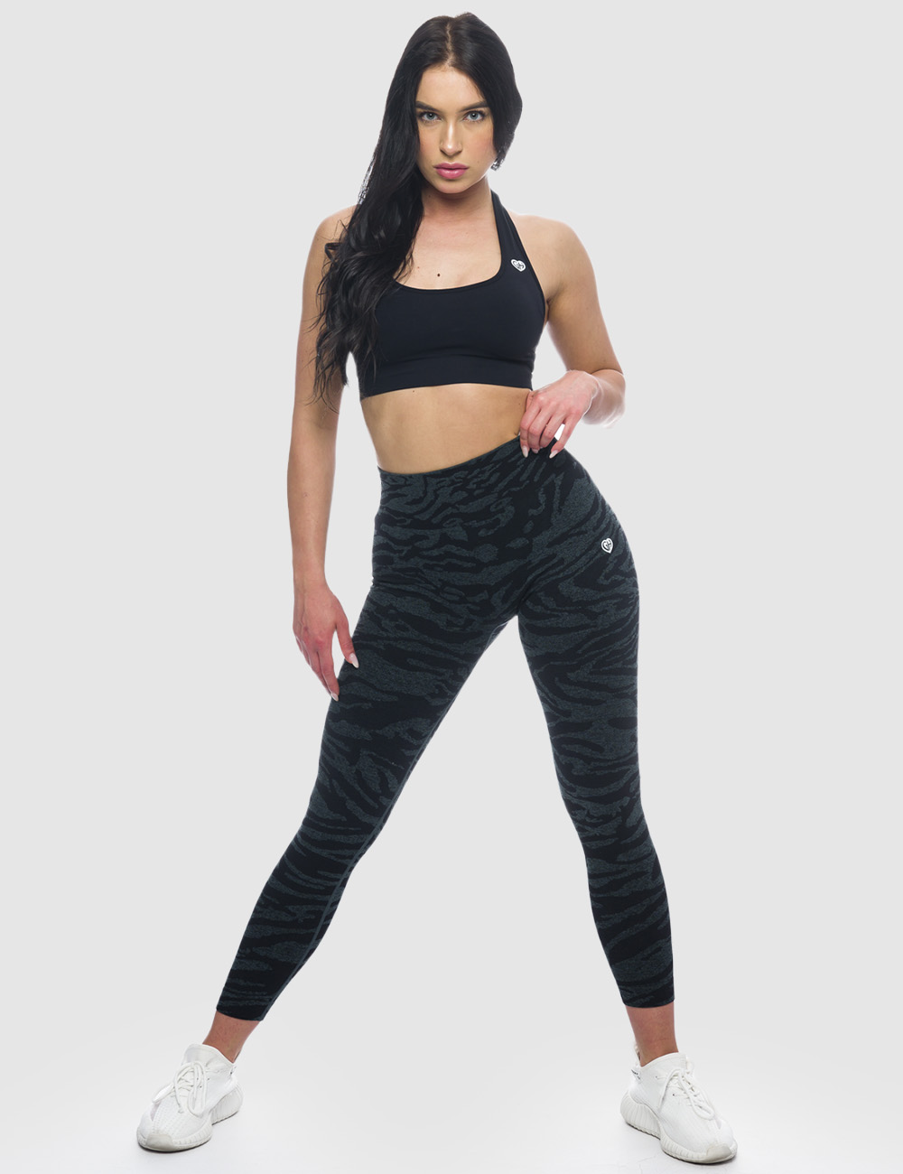 Stanik Sportowy Halter Czarny - Gymhero