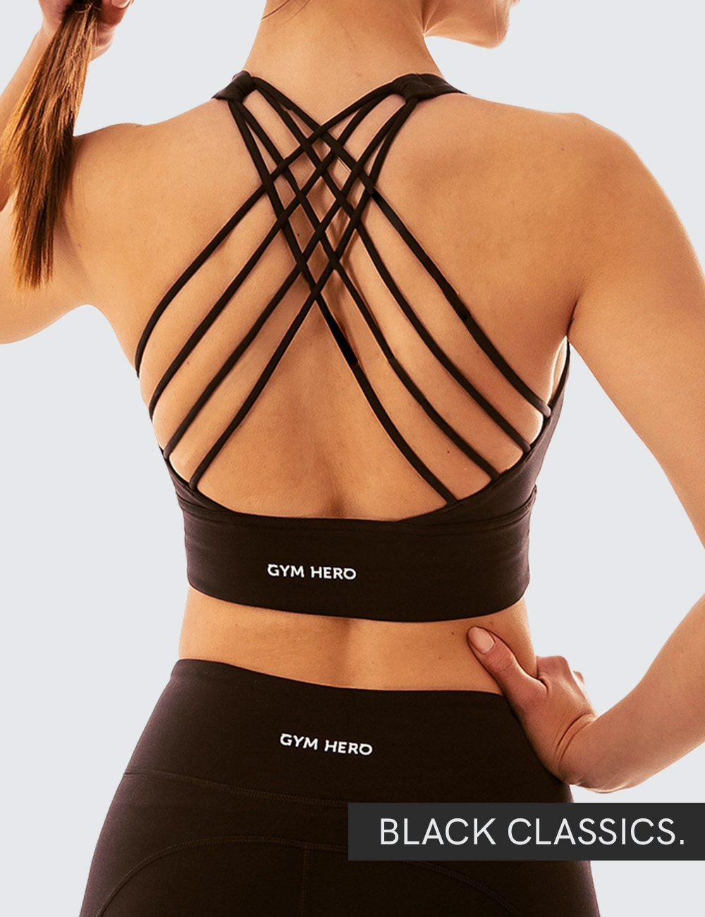 Stanik sportowy Sexy Back Czarny - Gymhero