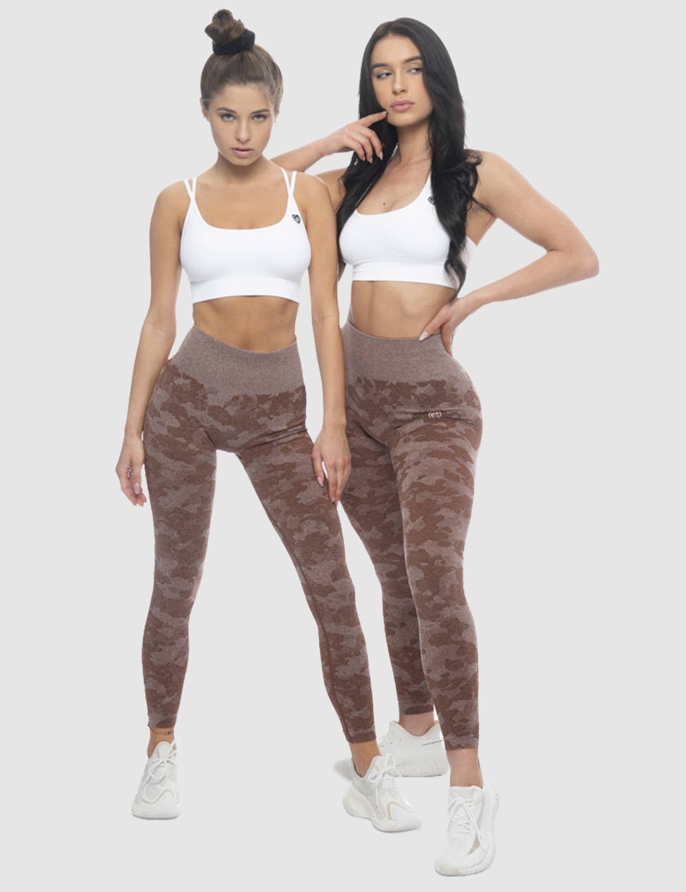 Legginsy Sportowe Gym Force Brązowe  - Gymhero