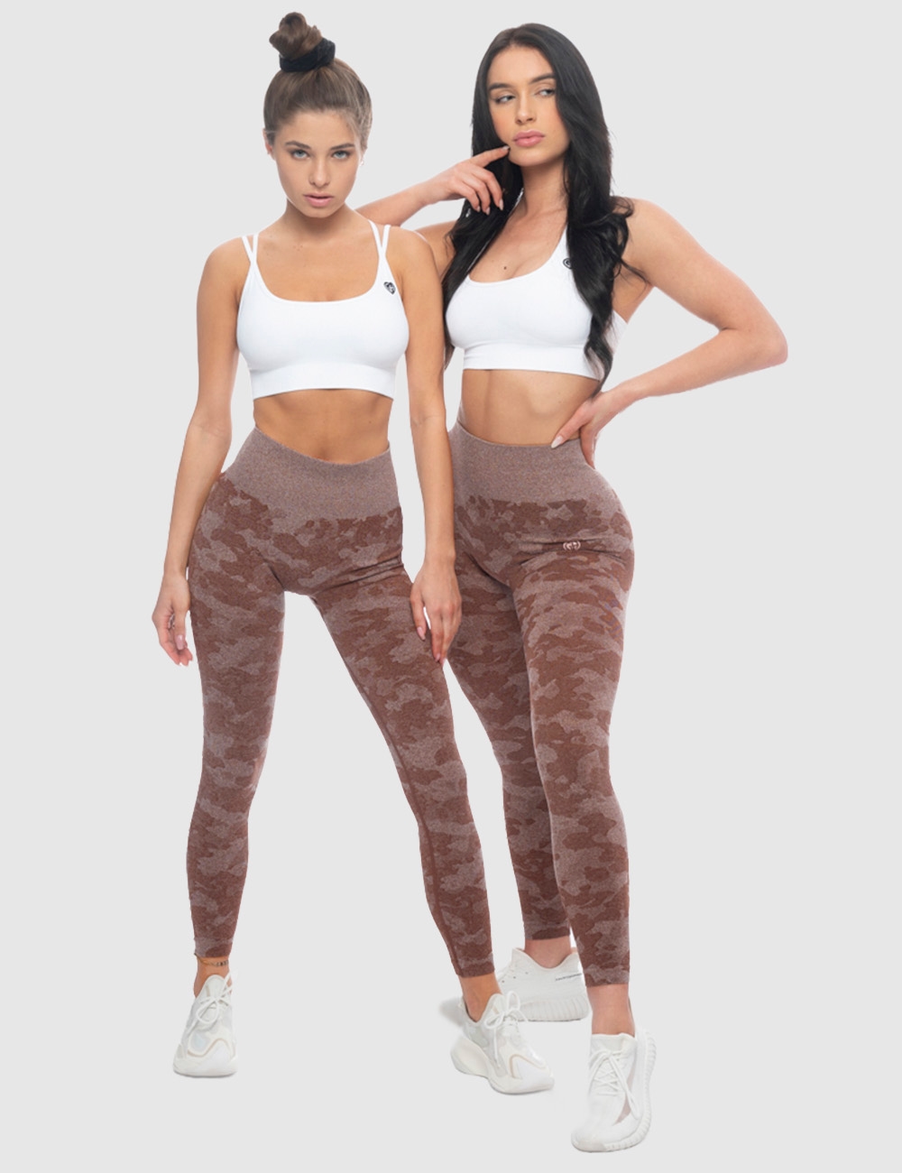 Legginsy Sportowe Gym Force Brązowe  - Gymhero