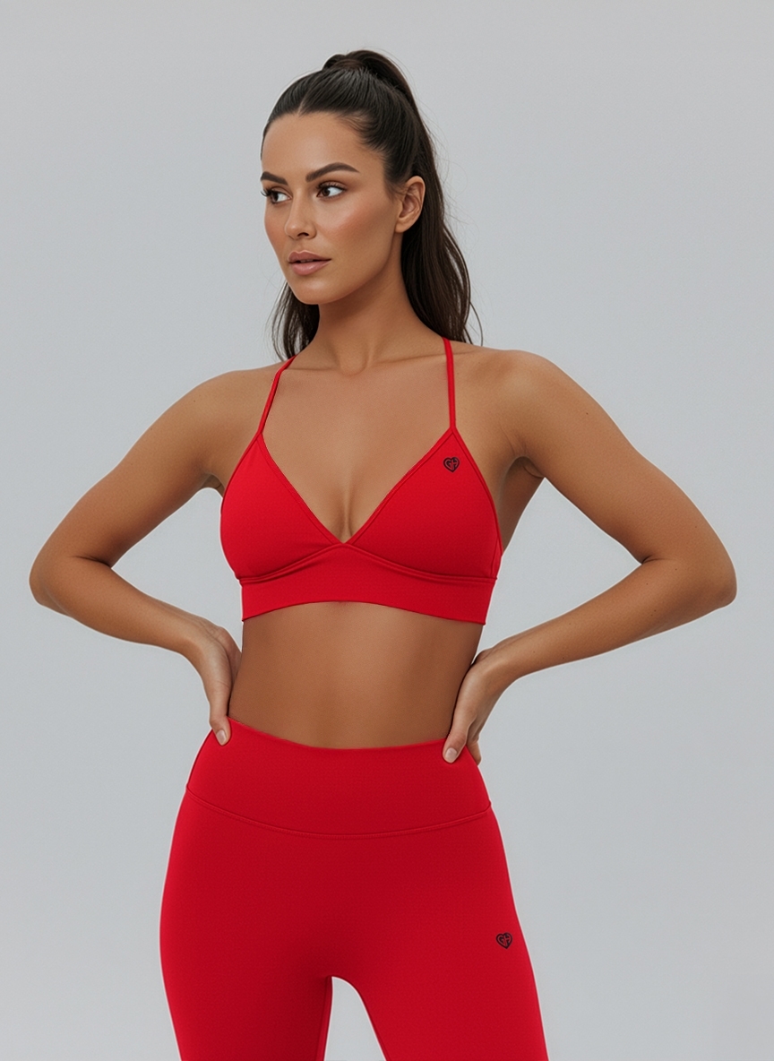Stanik Sportowy Flex Flow Czerwony - Gymhero