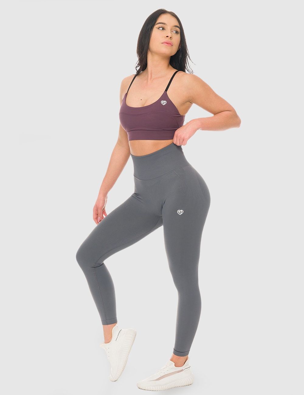 Legginsy bezszwowe Scrunch Szare - Gymhero