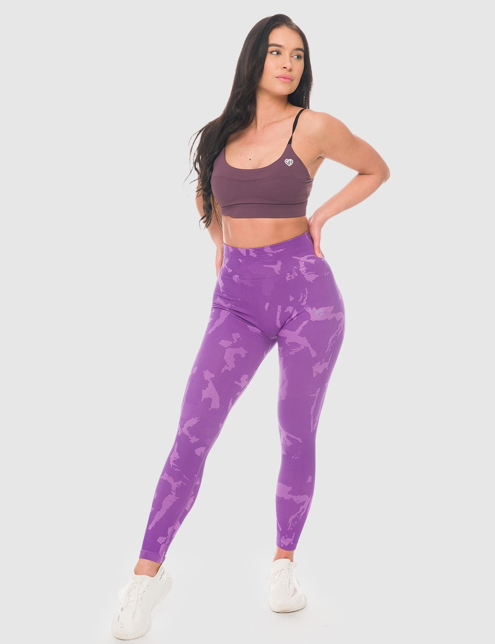Legginsy sportowe Dots Fioletowe - Gymhero