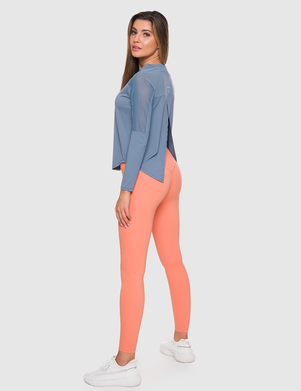 Longsleeve Open Back GHxQCZAJ Niebieski - Gymhero