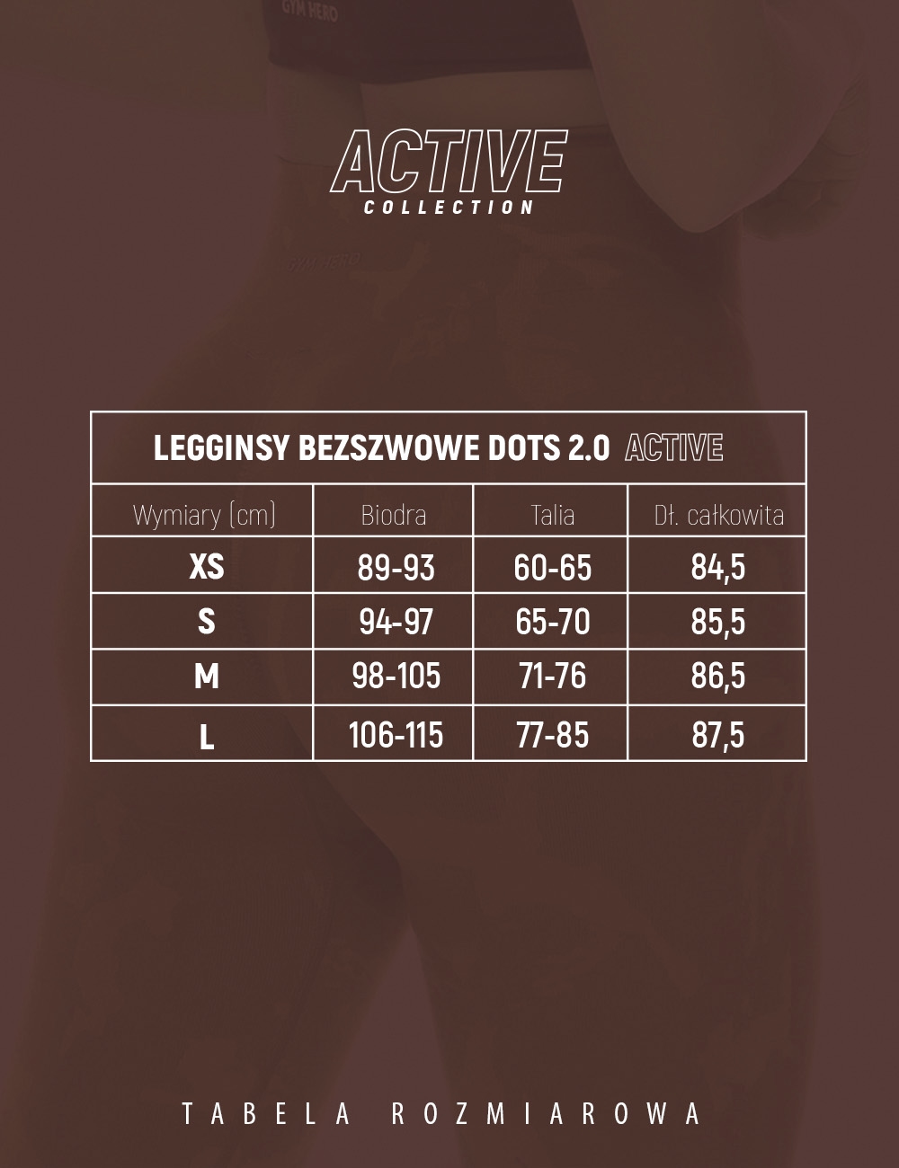 Legginsy sportowe Dots 2.0 brązowe - Gymhero