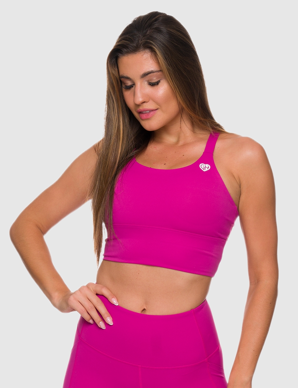 Stanik Sportowy Runner Support Neon Róż  - Gymhero