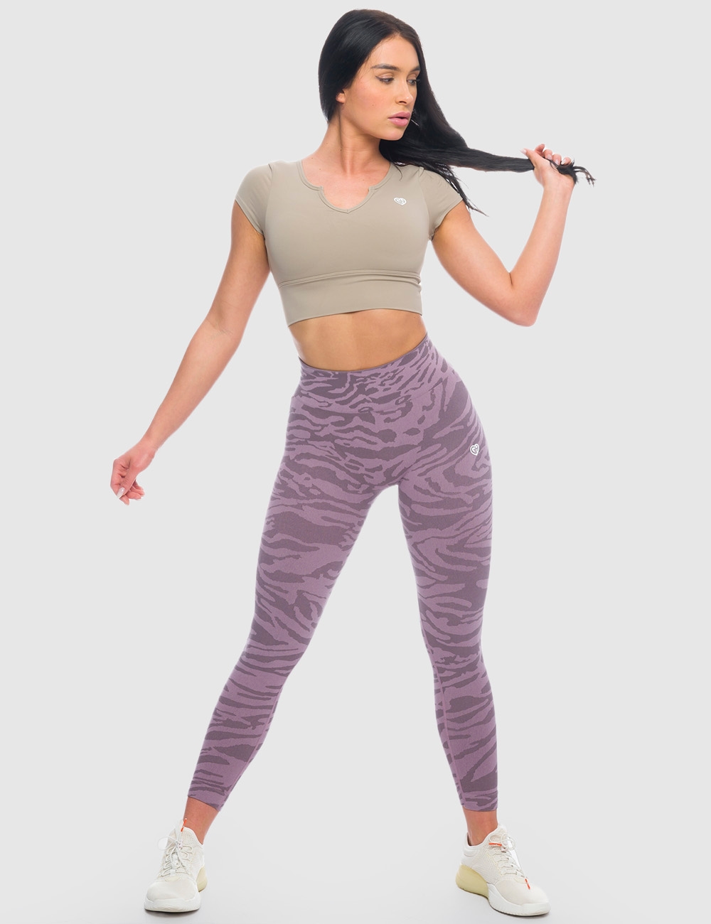 Koszulka Venice Crop Beż - Gymhero