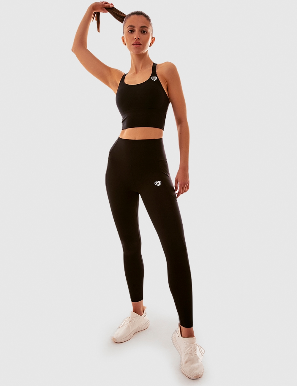 Legginsy Sportowe Runner Support Czarne - Gymhero