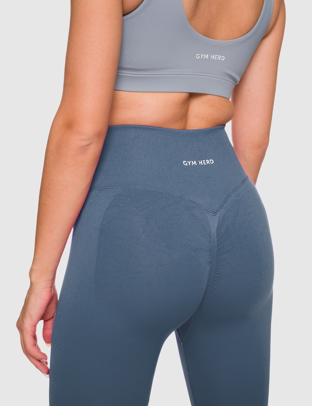 Legginsy Bezszwowe Scrunch Granatowe - Gymhero