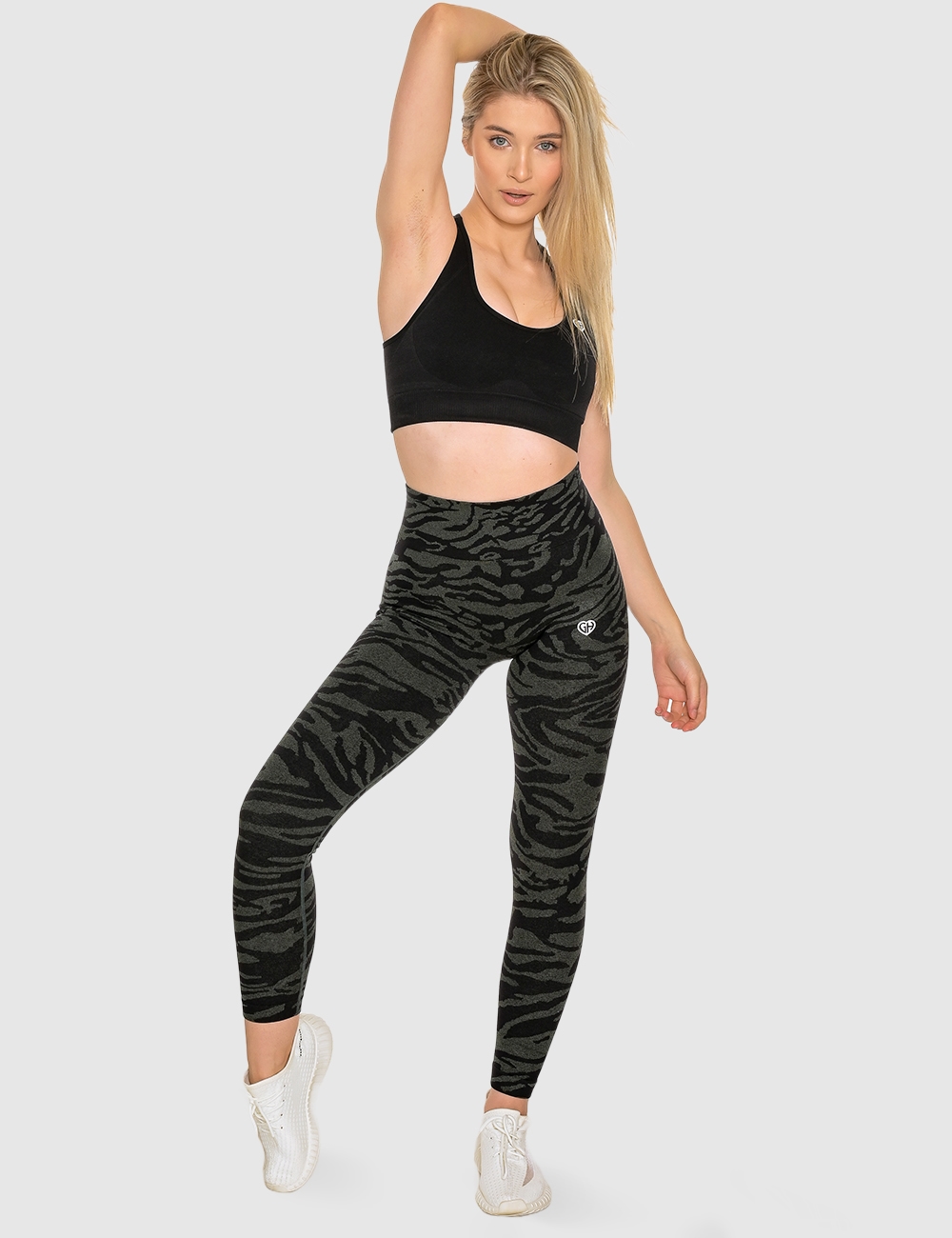 Legginsy Bezszwowe Zebra Czarne - Gymhero