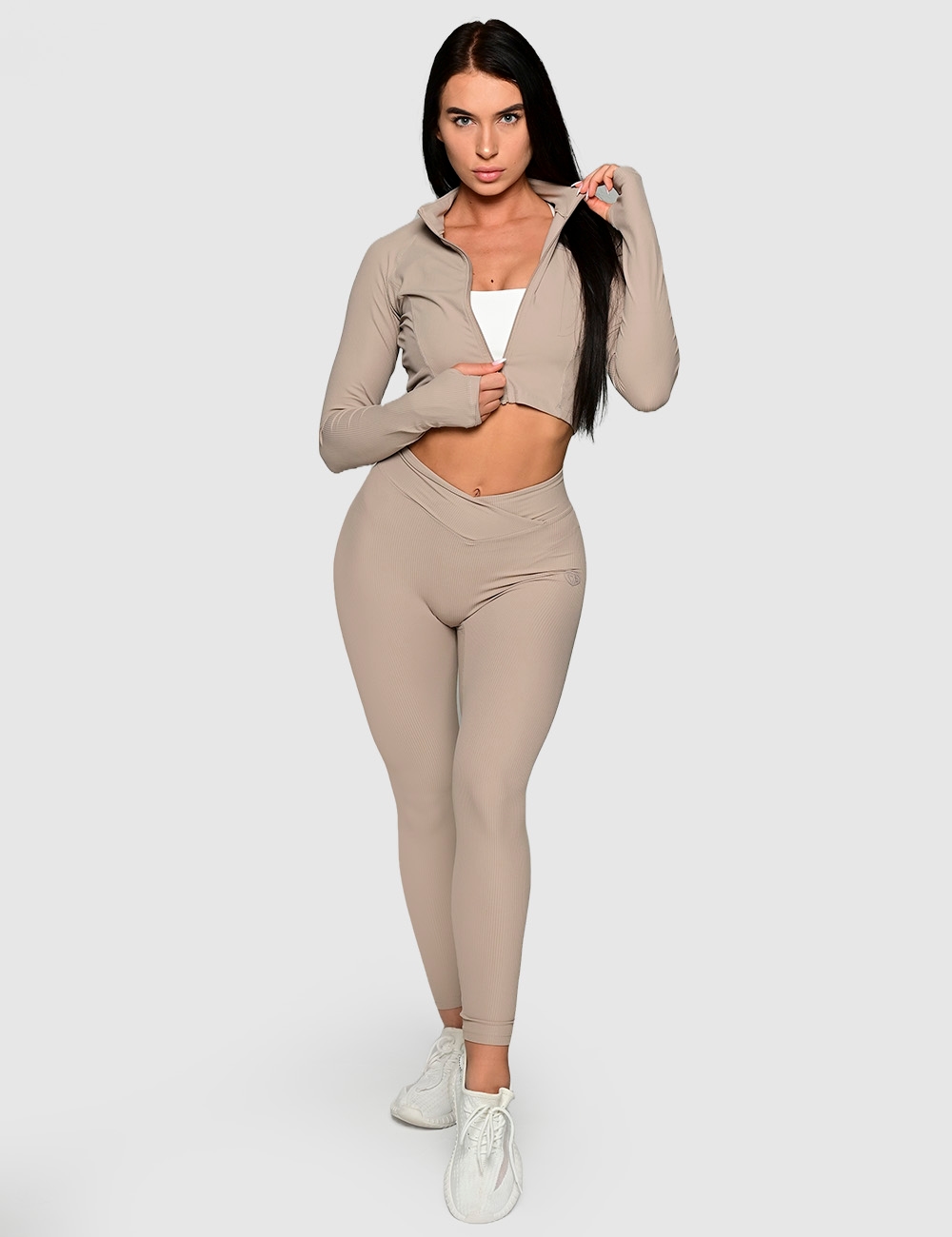 Legginsy sportowe Spunky Fit Beżowe  - Gymhero