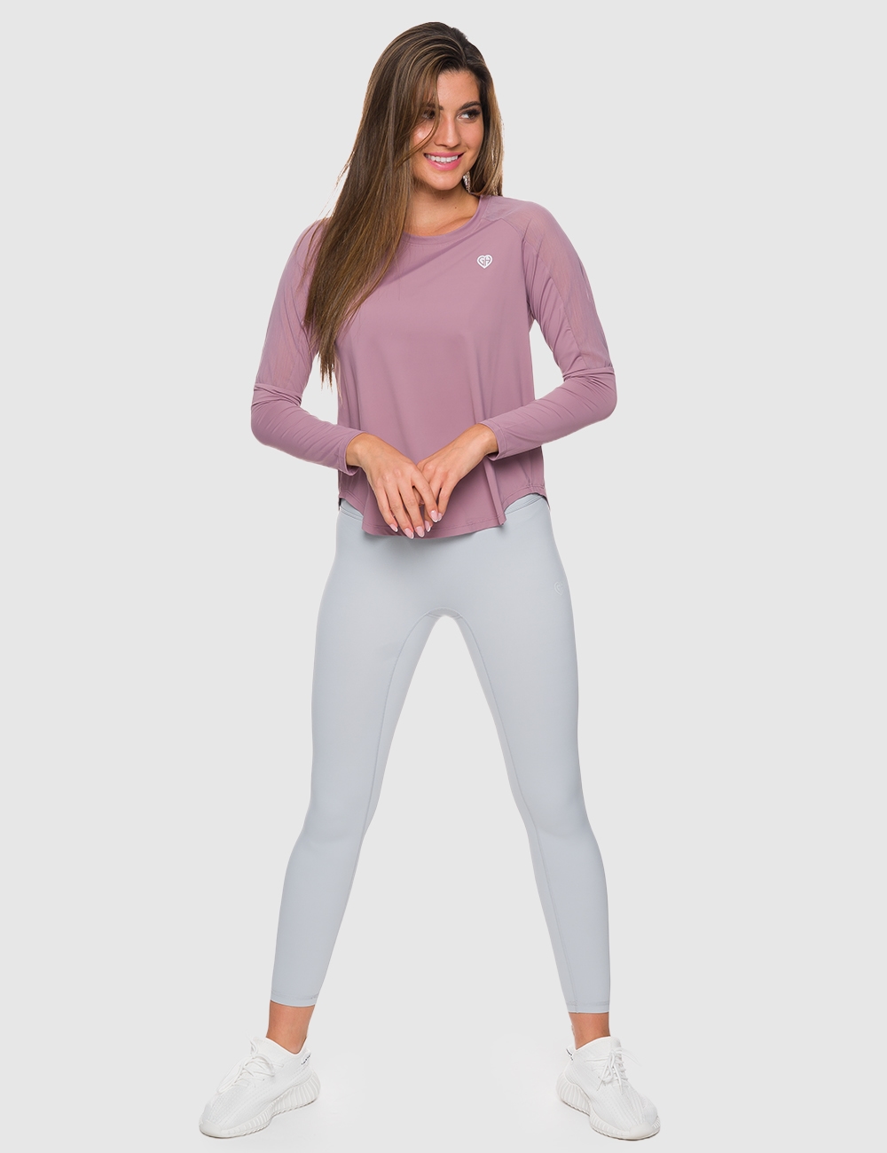 Longsleeve Open Back GHxQCZAJ Brudny Róż - Gymhero