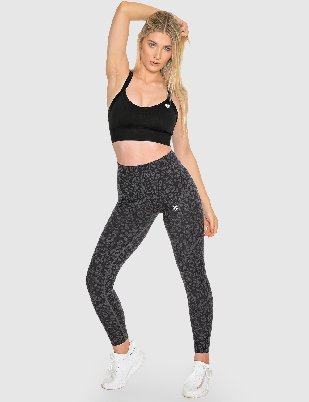 Legginsy Bezszwowe Leopard Czarne - Gymhero