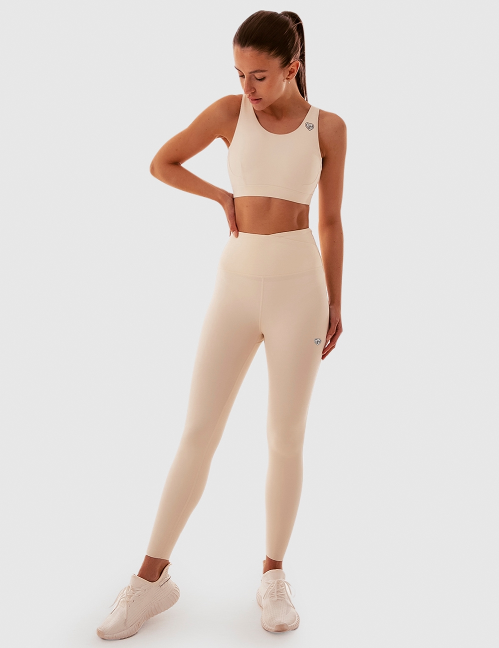 Legginsy Sportowe Twisted Waist Białe  - Gymhero