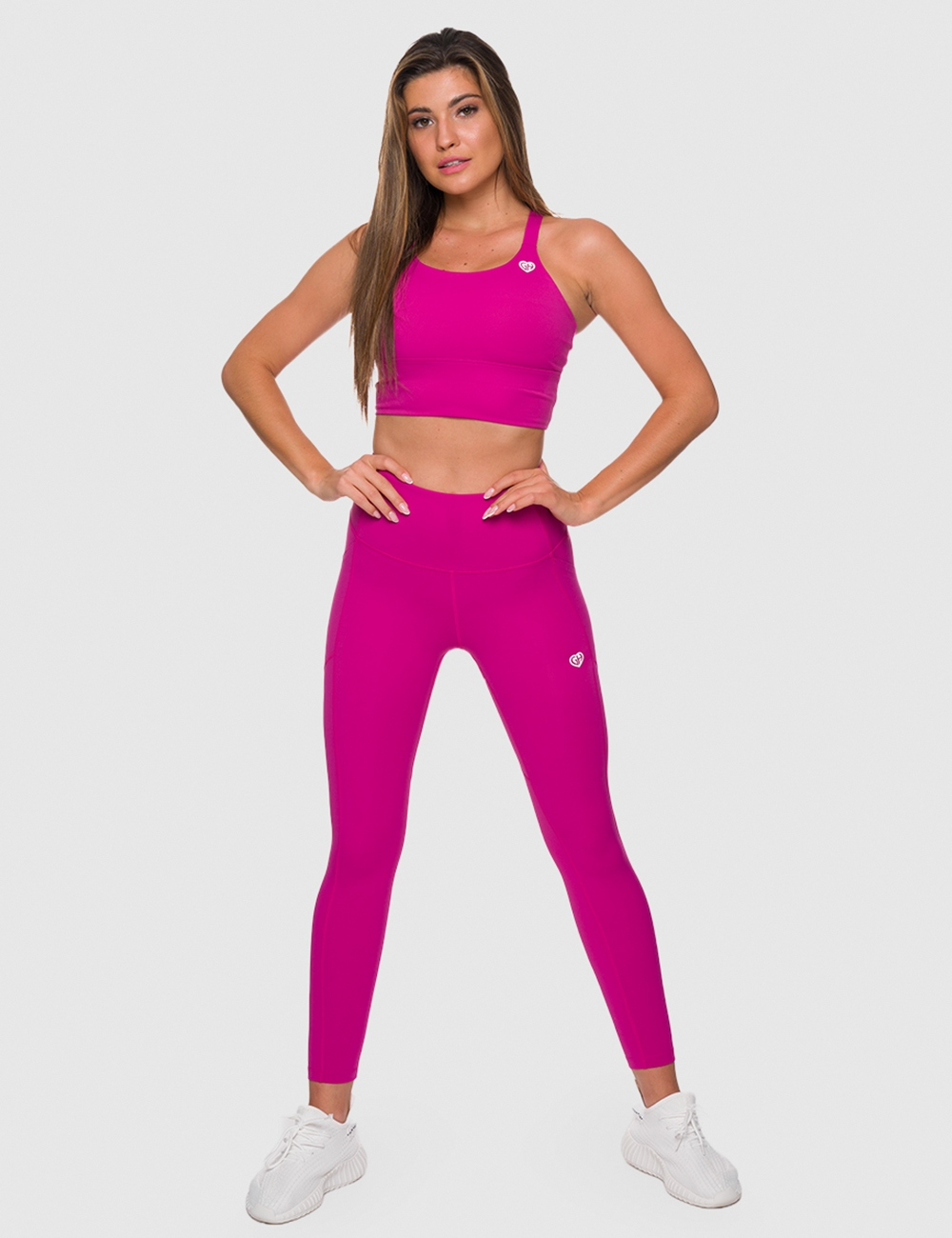 Stanik Sportowy Runner Support Neon Róż  - Gymhero