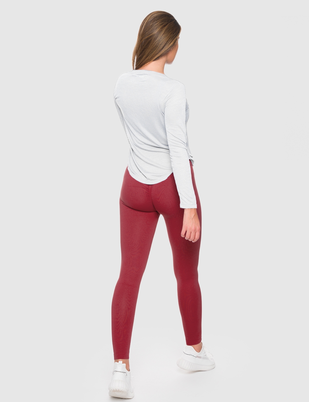 Legginsy Bezszwowe Scrunch Bordo - Gymhero