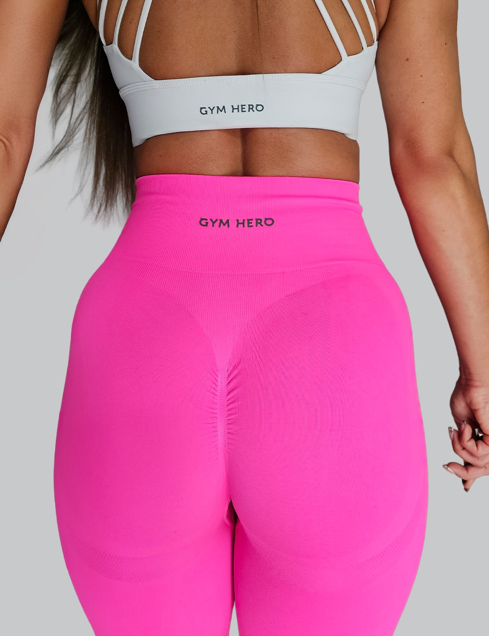 Legginsy Bezszwowe Scrunch Pro Neon Pink - Gymhero