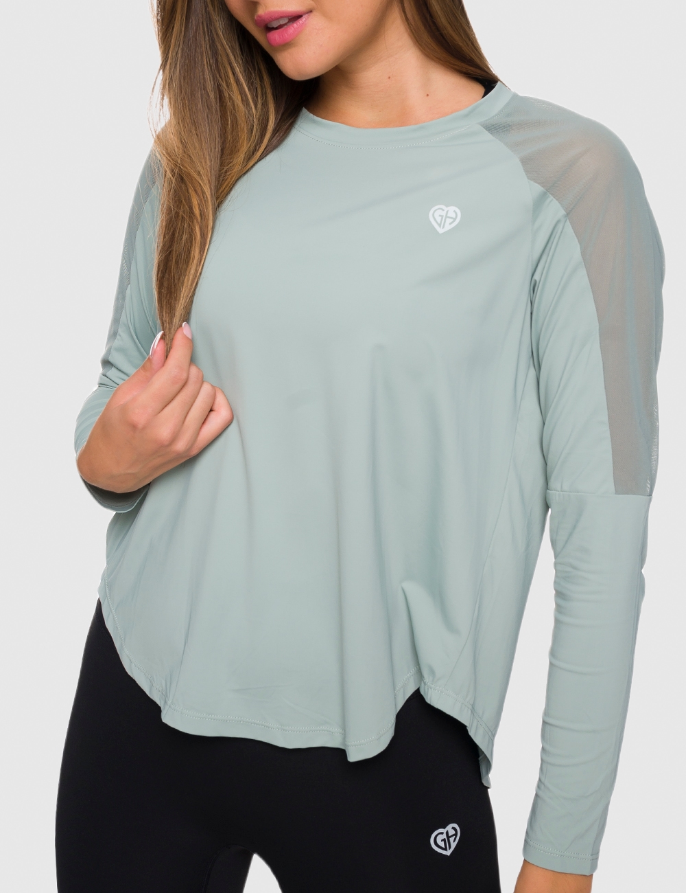 Longsleeve Open Back GHxQCZAJ Zielony - Gymhero