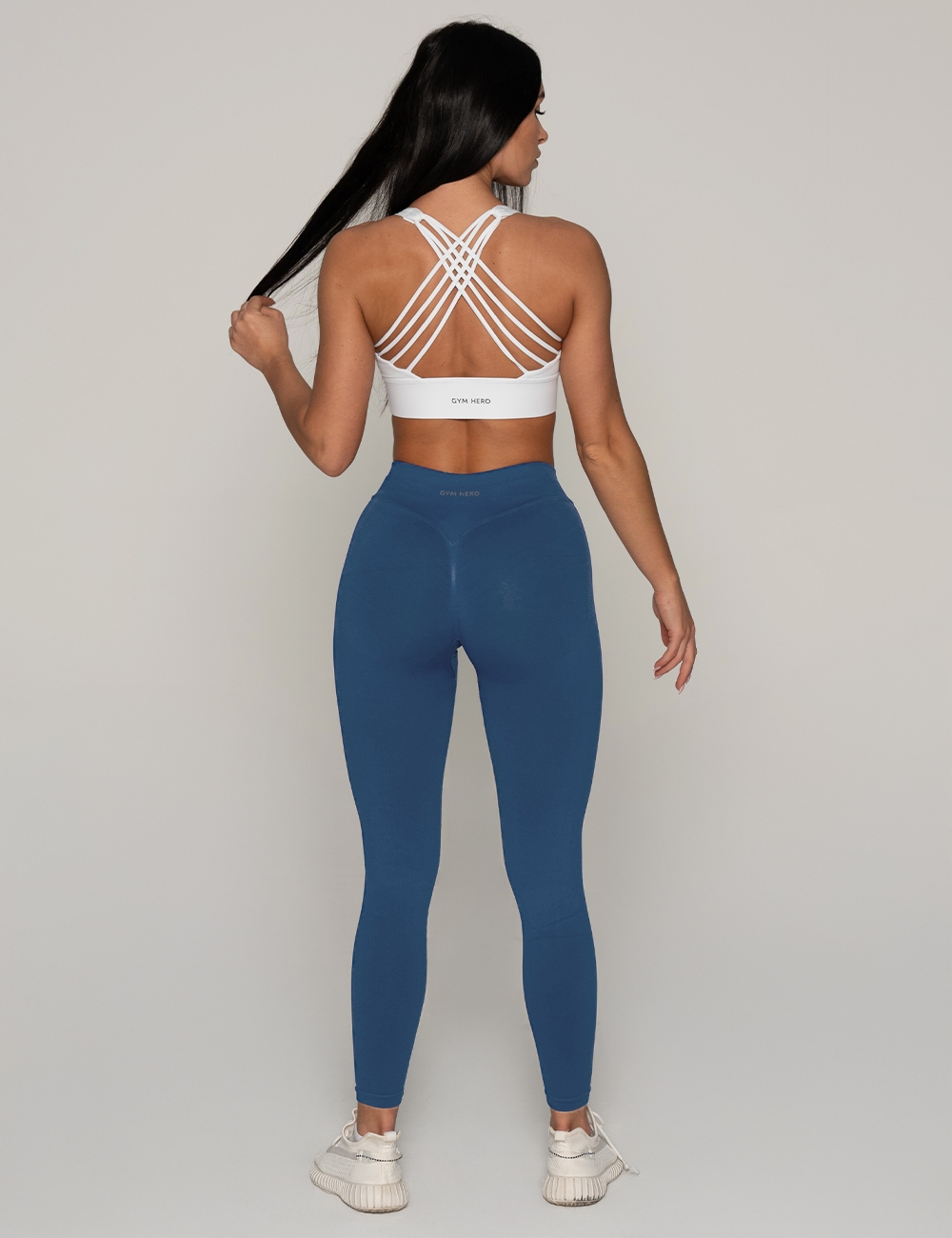 Legginsy bezszwowe Scrunch 2.0 Denim Blue - Gymhero