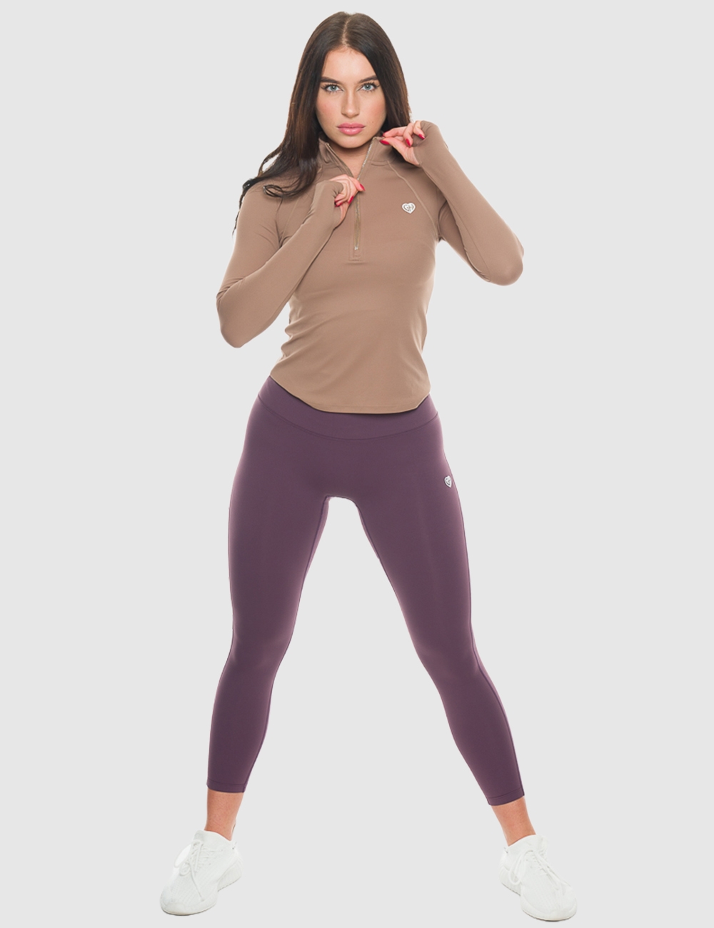 Longsleeve Runner Support Beż - Gymhero