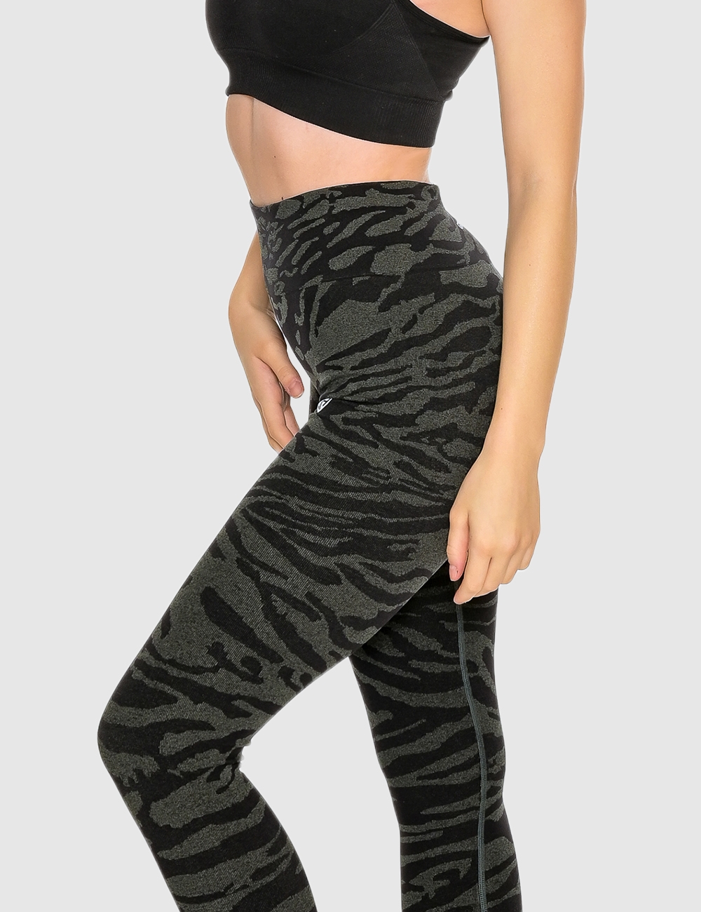 Legginsy Bezszwowe Zebra Czarne - Gymhero