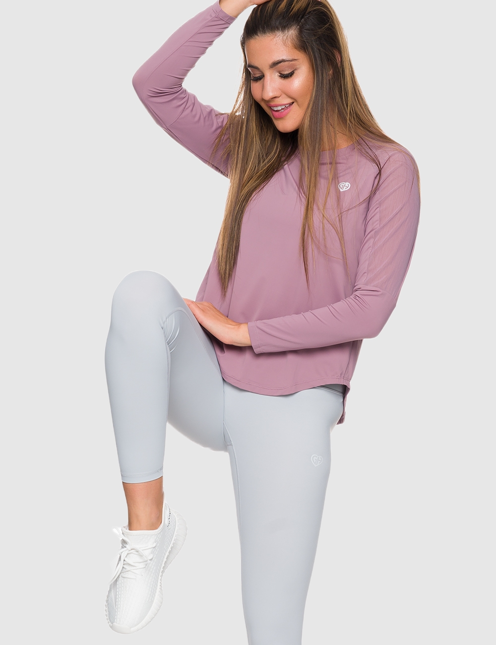 Longsleeve Open Back GHxQCZAJ Brudny Róż - Gymhero