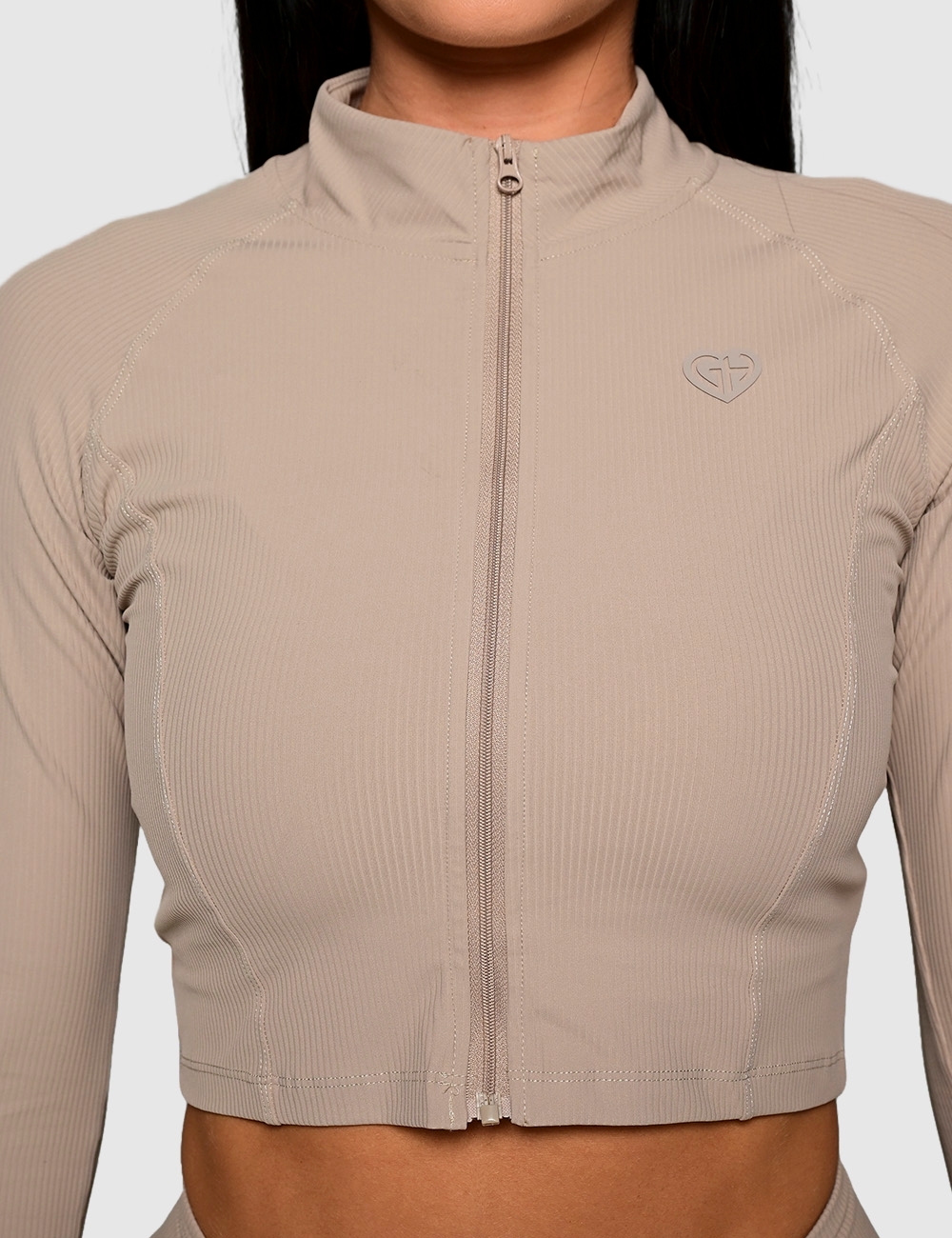 Longsleeve Sportowy Spunky Fit beżowy - Gymhero