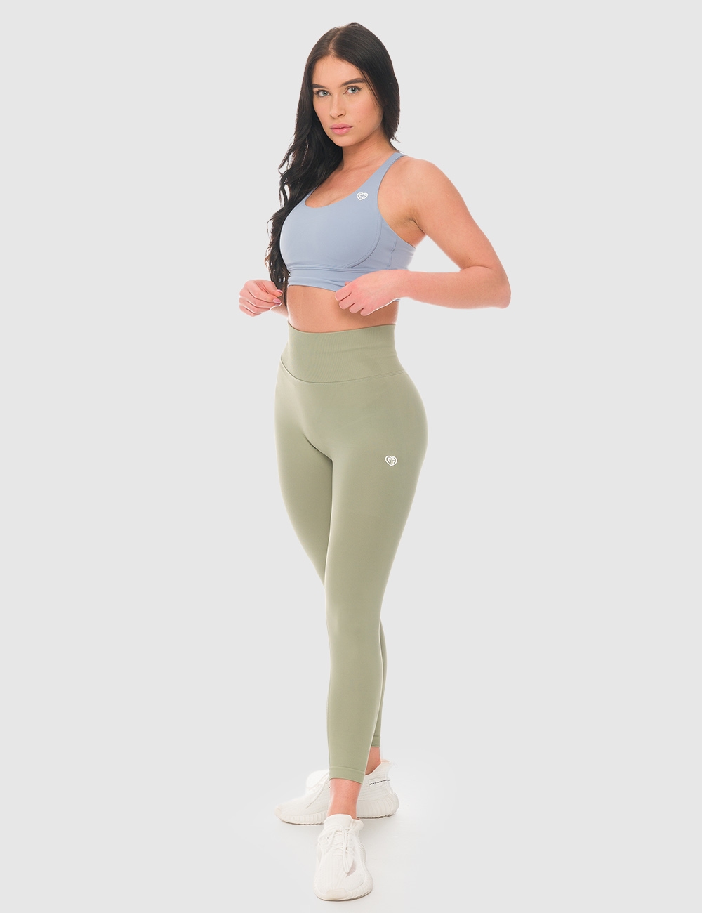 Legginsy bezszwowe Scrunch Oliwkowe  - Gymhero