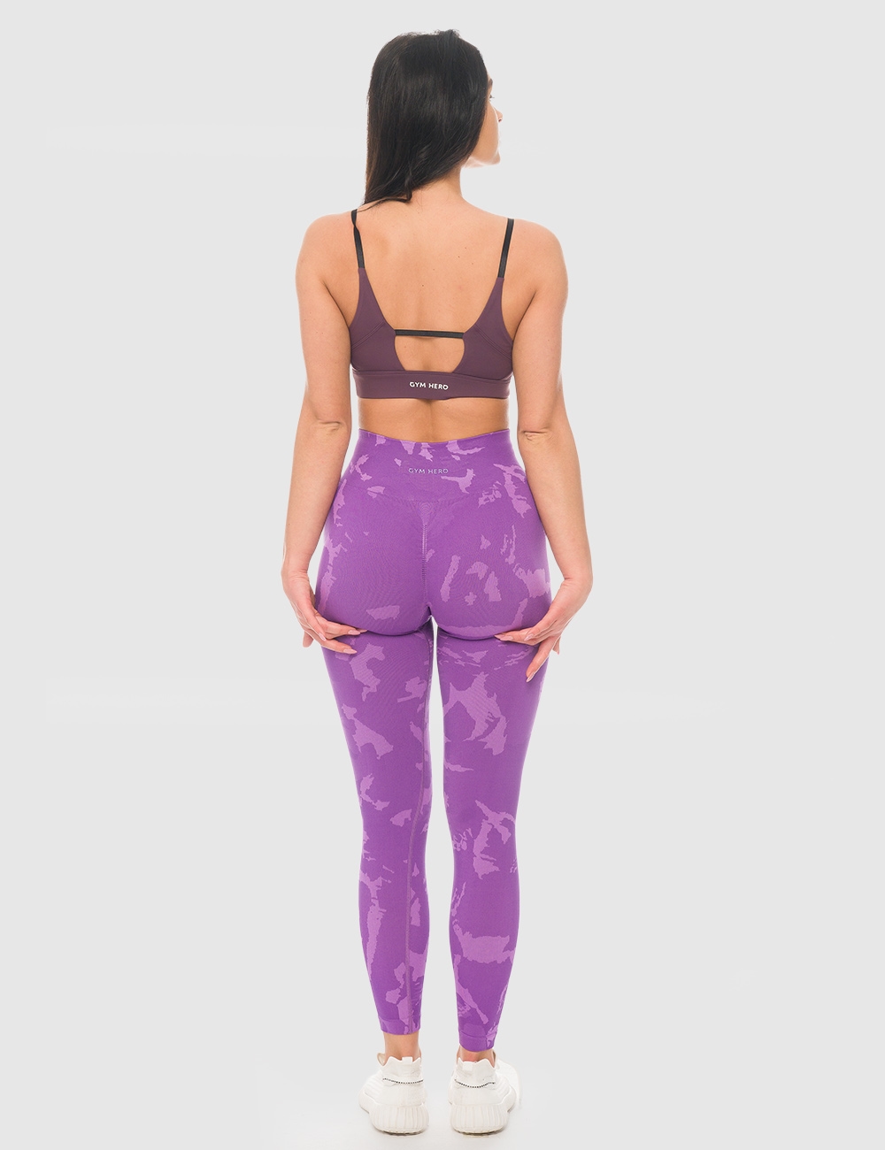 Legginsy sportowe Dots Fioletowe - Gymhero