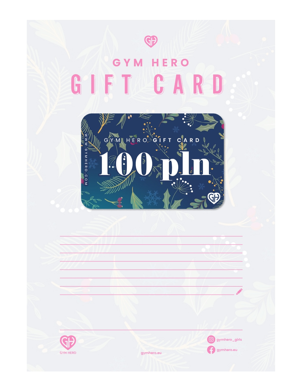 Karta upominkowa 100 zł - Gymhero