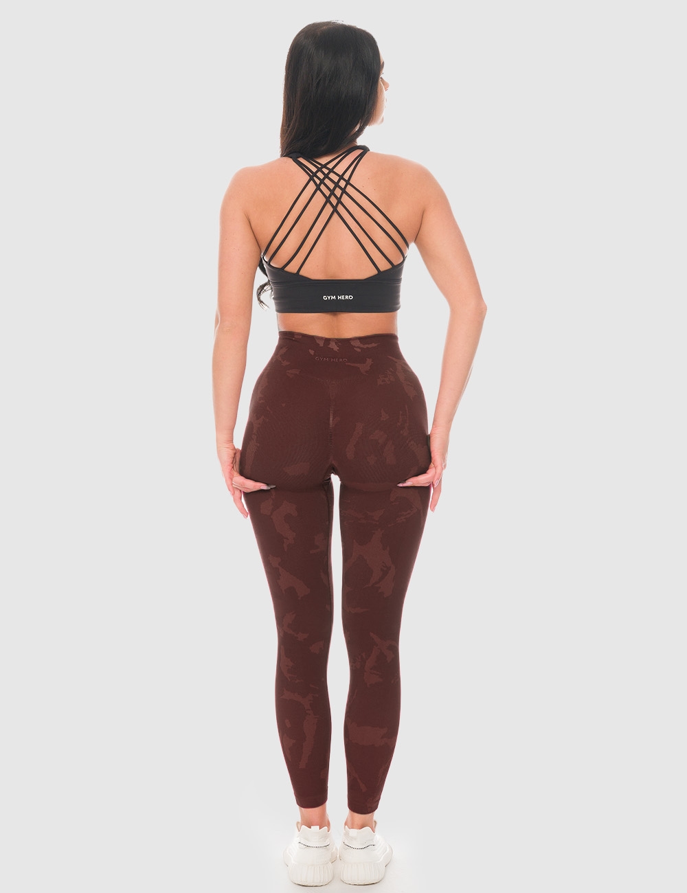 Legginsy sportowe Dots 2.0 brązowe - Gymhero