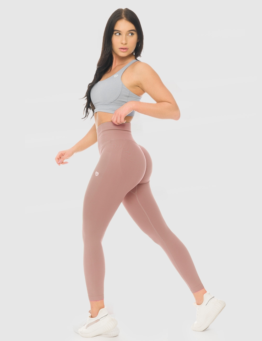 Legginsy Bezszwowe Scrunch Jasny Róż - Gymhero