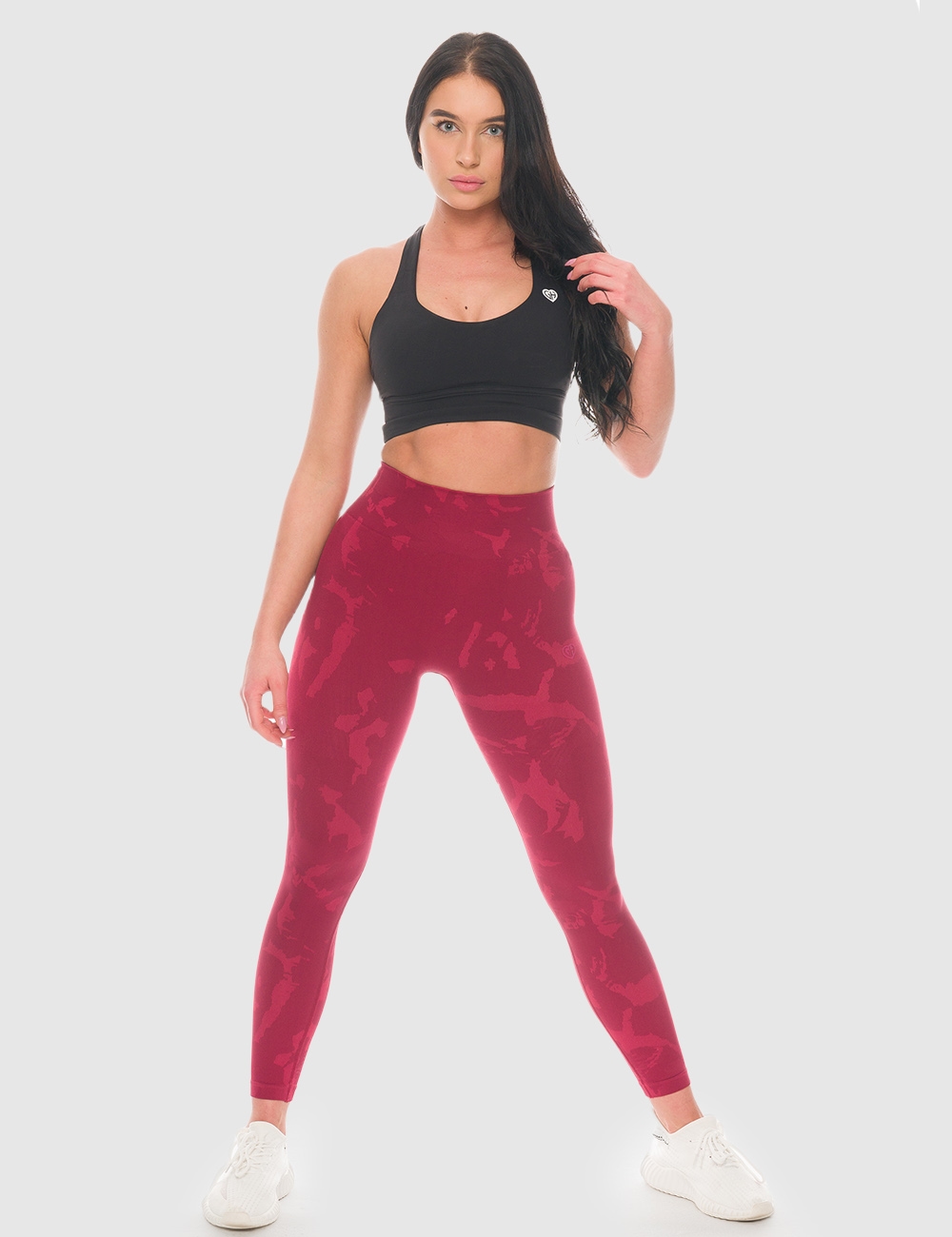 Legginsy sportowe Dots Bordo - Gymhero