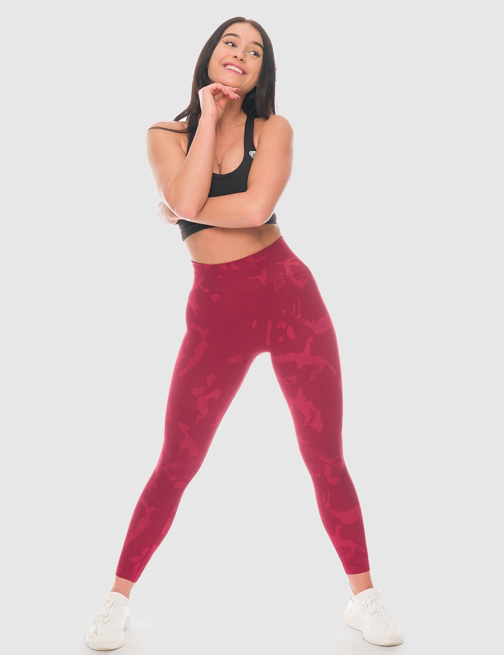 Legginsy sportowe Dots Bordo - Gymhero