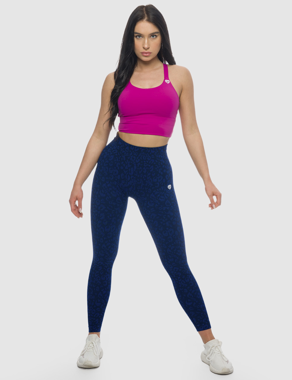 Legginsy Bezszwowe Leopard Granatowe - Gymhero