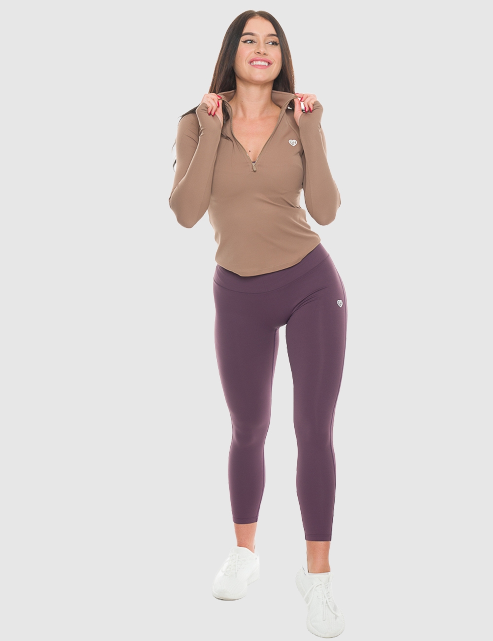 Longsleeve Runner Support Beż - Gymhero