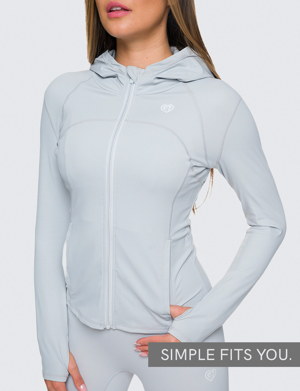 Bluza z suwakiem GHxQCZAJ Szara - Gymhero