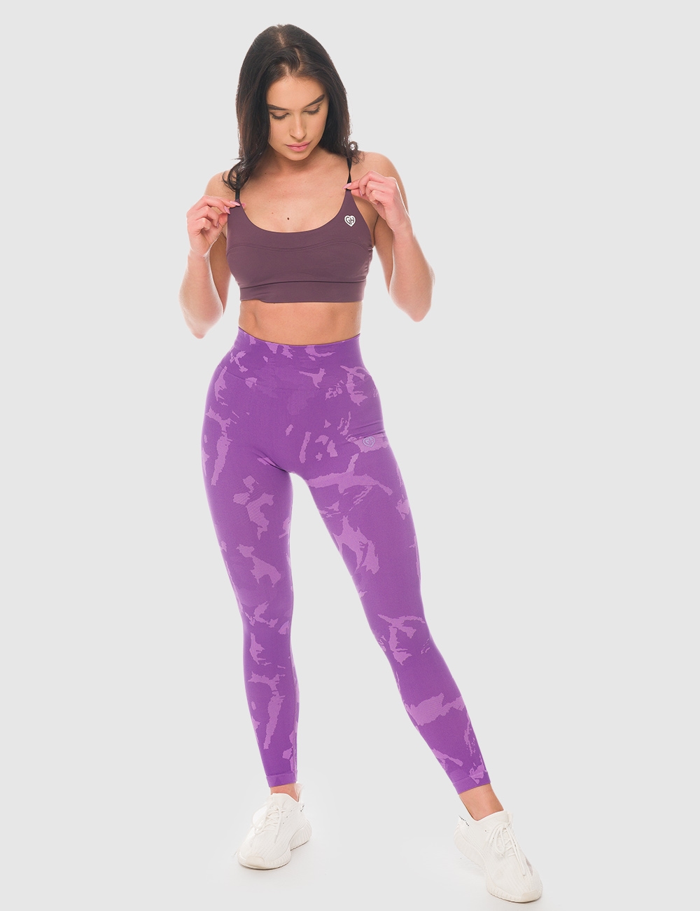 Legginsy sportowe Dots Fioletowe - Gymhero